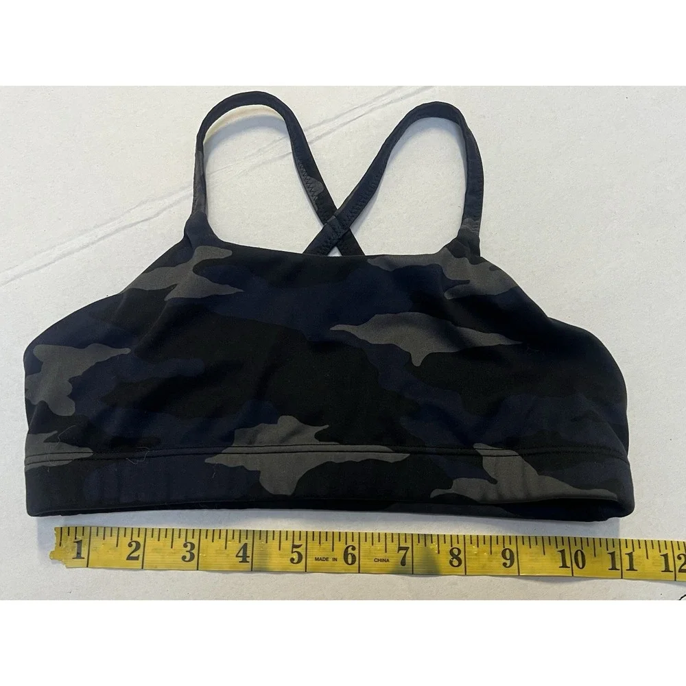 ATHLETA GIRL Sports Bra Girls Size Medium 8-10 Dark Blue Navy Camo Strappy
